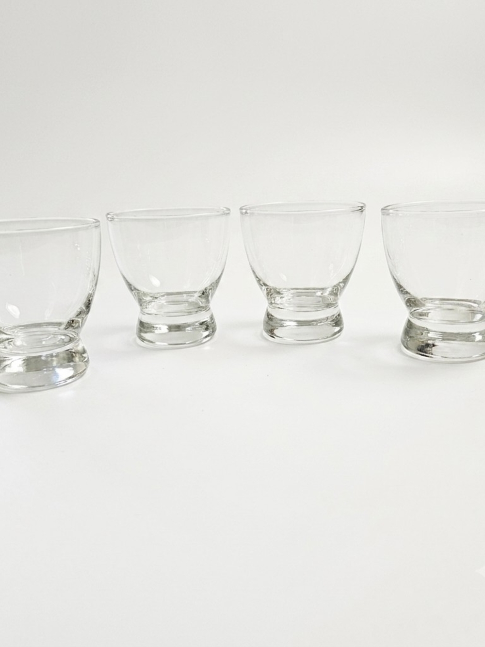 Set of 4 Clear Glass Footed Dessert Cups Small Bowls